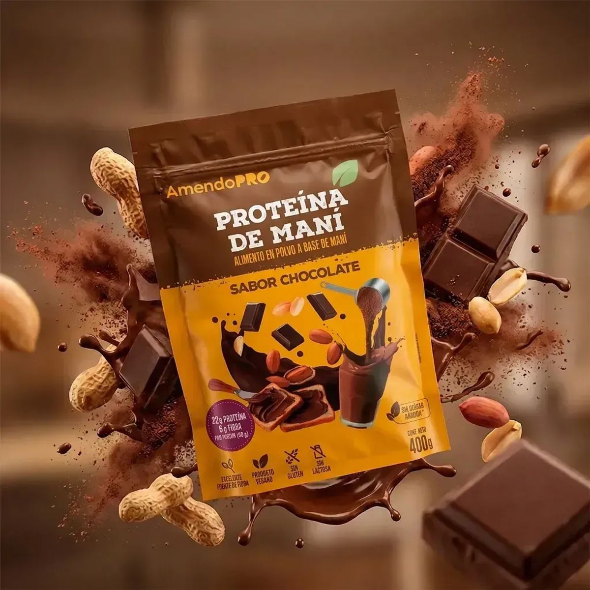 AMENDOPRO - Proteína de Maní - Chocolate - 400g