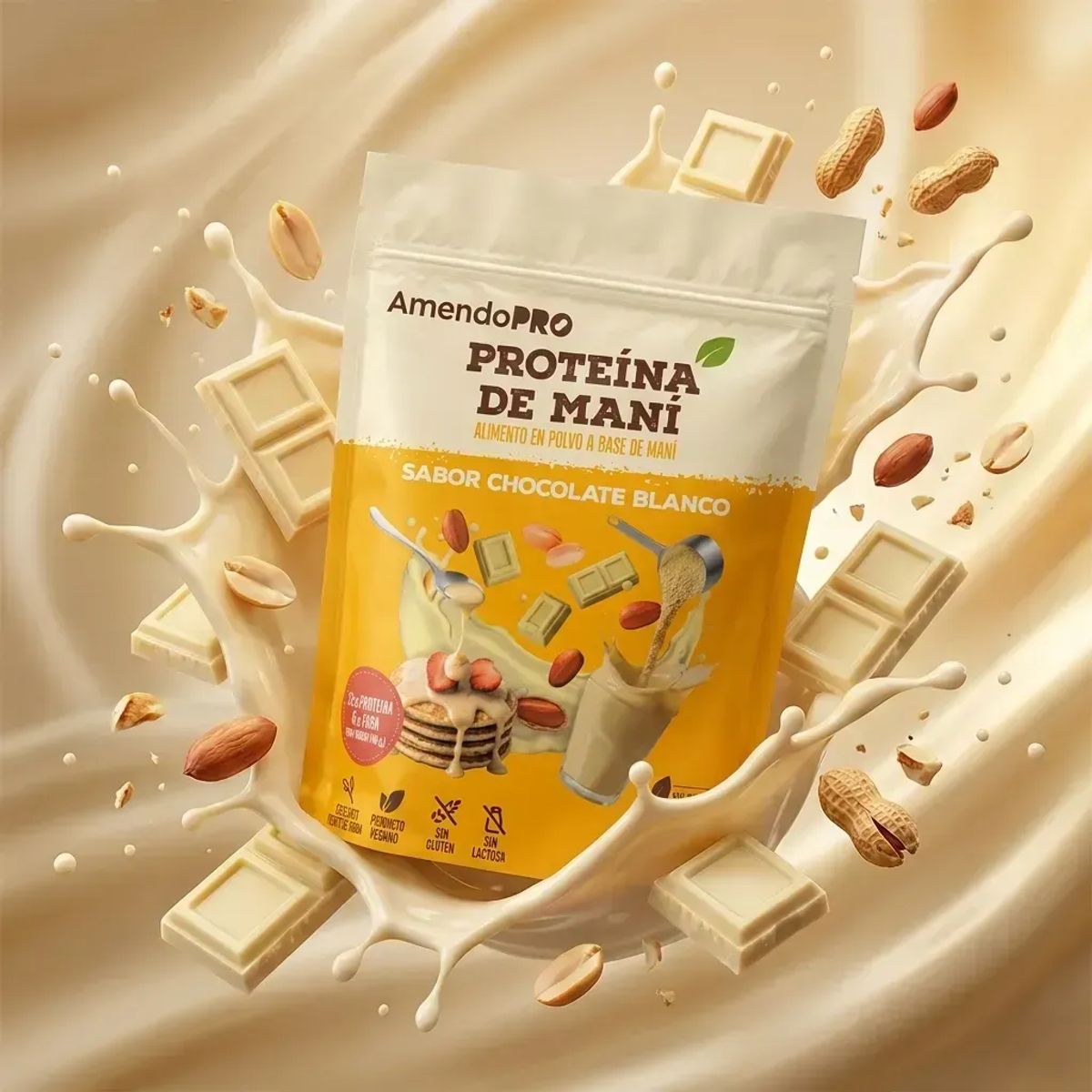AMENDOPRO - Proteína de Maní - Chocolate Blanco - 400g