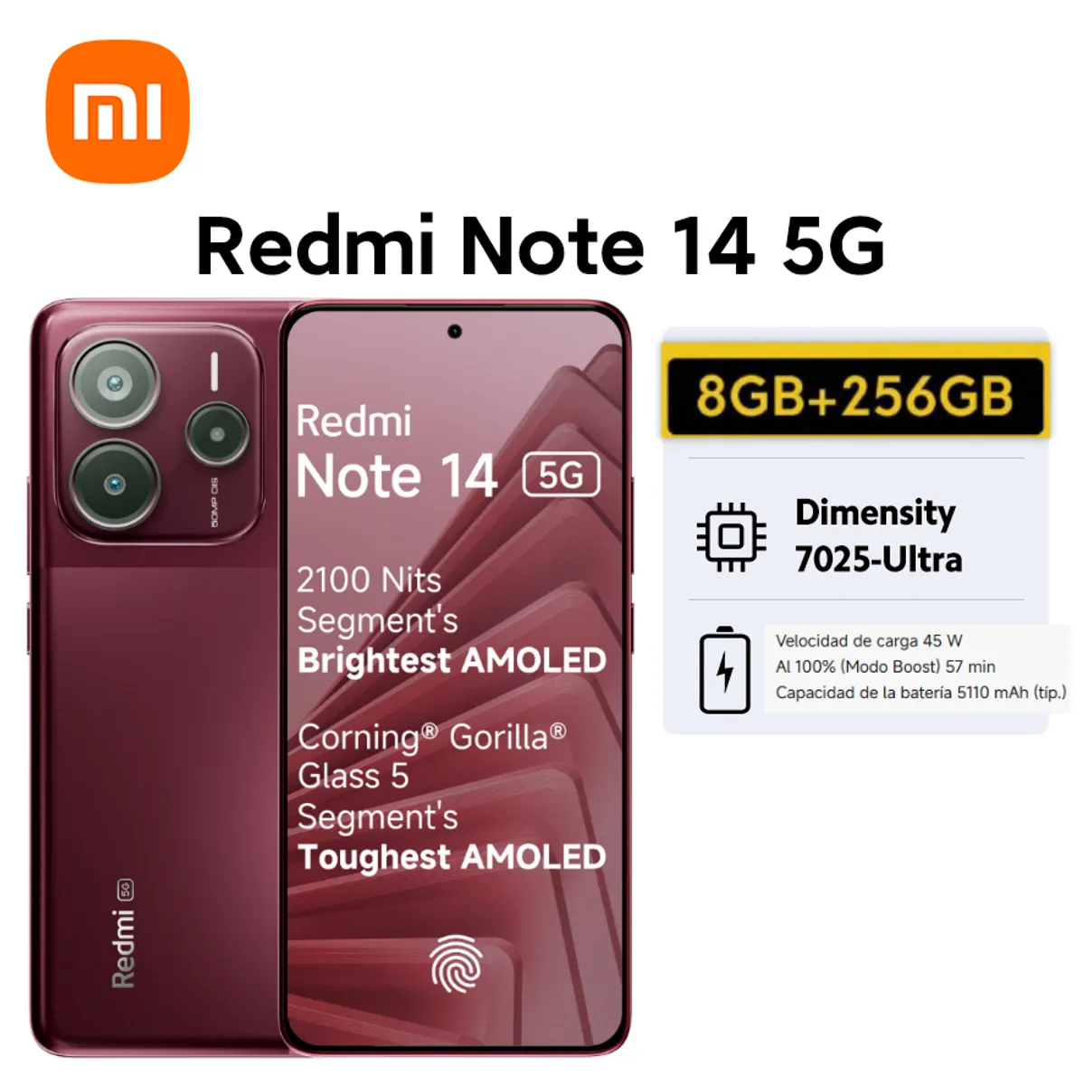 XIAOMI - Celular Redmi Note 14 5G 8+256GB 24094RAD4G