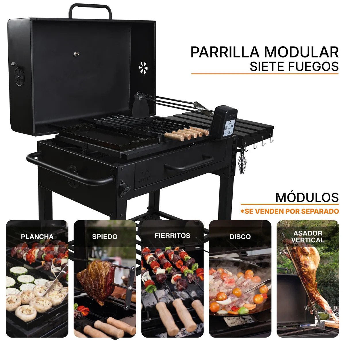 Parrilla a carbón Modular Siete Fuegos YUNTA, marca YUNTA - Foto Principal