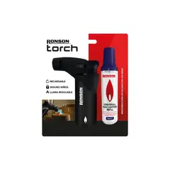 RONSON - Soplete De Cocina Y Repostería Recargable + Gas 18 ml