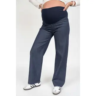MADREMIA - Jeans Maternal Wide Leg Azul