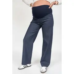MADREMIA - Jeans Maternal Wide Leg Azul