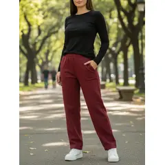 AGW - Pantalón Buzo Recto Algodón Mujer