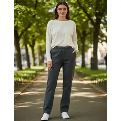 AGW - Pantalón Buzo Recto Algodón Mujer