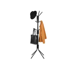 GENERICO - Perchero De Pie Metálico Negro Con 9 Ganchos Ropa 42 X 167cm