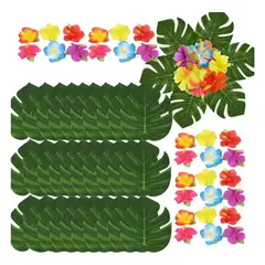GENERICO - Plantas Hoja De Flores Artificial Fiesta Hawaiana Decoración BELUG