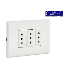 INDUSTRIA CASTILLO LTDA - Toma Corriente Triple Embutida blanca 10A-250V - Industria Castillo