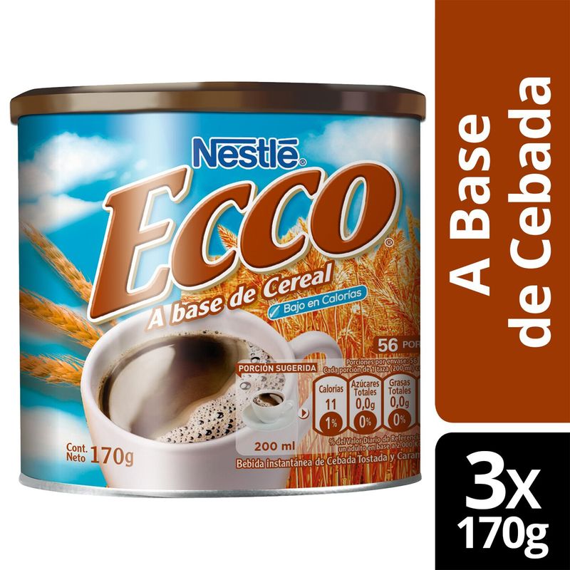 NESTLE - Bebida A Base De Cebada Ecco 170G Pack X3