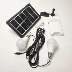 GENERICO - POWERBANK SOLAR LINTERNA + AMPOLLETAS PORTATIL