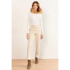 MA GRIFFE - Calza Recta Mujer Beige