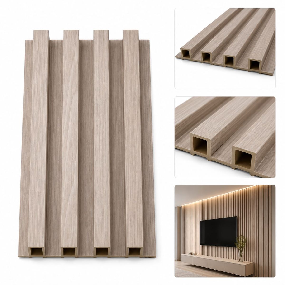 BYB - WALL PANEL PVC 10 PZS 3D 250X16 CM BEIGE WP-01 BEIGE CAMEL