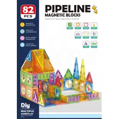GENERICO - Bloques Magnéticos Educativos 82 Piezas Juego de Construcción Gigante