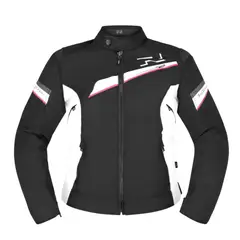 RICHA - Chaqueta de Moto Gotham 3 Impermeable Mujer Negro Blanco Rosado DS