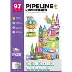 GENERICO - Bloques Magnéticos Educativos 97 Piezas Juego de Construcción Gigante