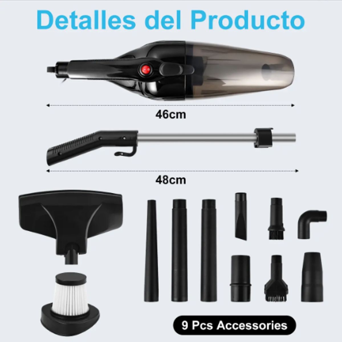 GENERICO - Aspiradora 2 En 1 Vertical Filtro Lavable Portatil 1l