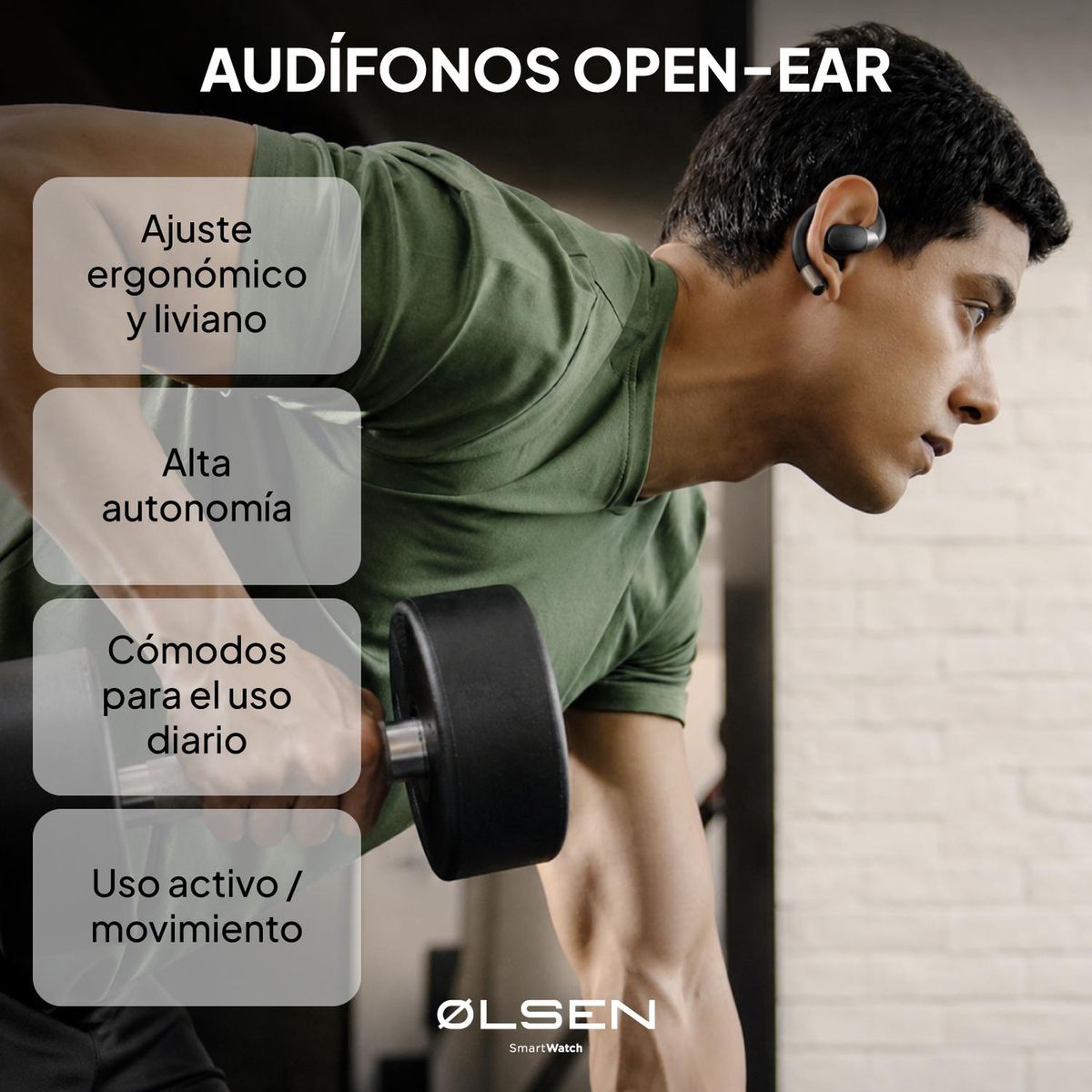 OLSEN - Audifonos Deportivos Inalambricos Open-Ear Olsen Bluetooth