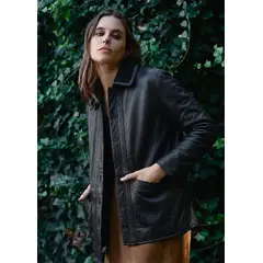 BOR - Chaqueta Mañio Chiporro Negra Cuero Mujer