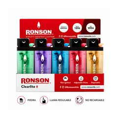 RONSON - Pack 20 Encendedores Clearlite Piedra