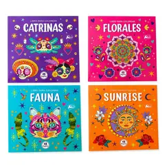 PRONOBEL - Set De 4 Libros Mándalas Antiestrés Para Colorear