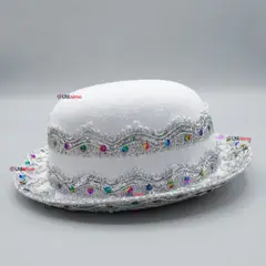 UTILISIMO - Sombrero Gorro Caporal Mujer Fiestas Patrias Blanco Baile Típico