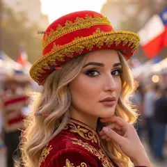UTILISIMO - Sombrero Gorro Caporal Mujer Fiestas Patrias Rojo Baile Típico