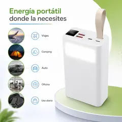 DOPA - Power Bank 30000 mAh Carga Rápida 22.5W PD 20W con Luz LED