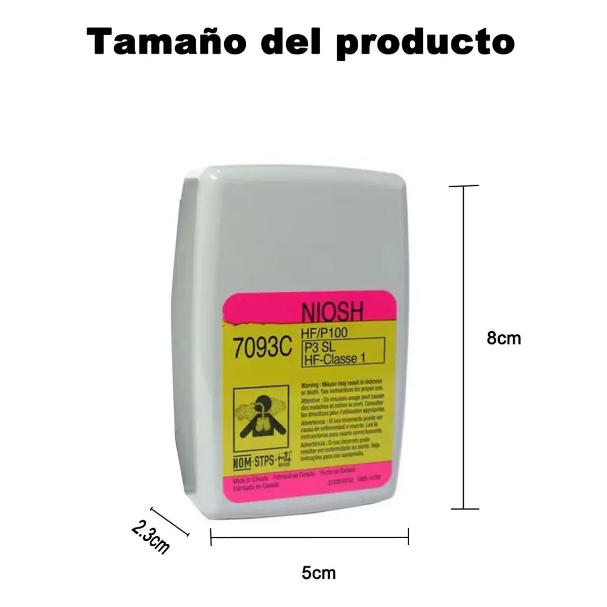 GENERICO - 2u Filtros 7093C P100 para Fluoruro Hidrógeno Vapores y Gases