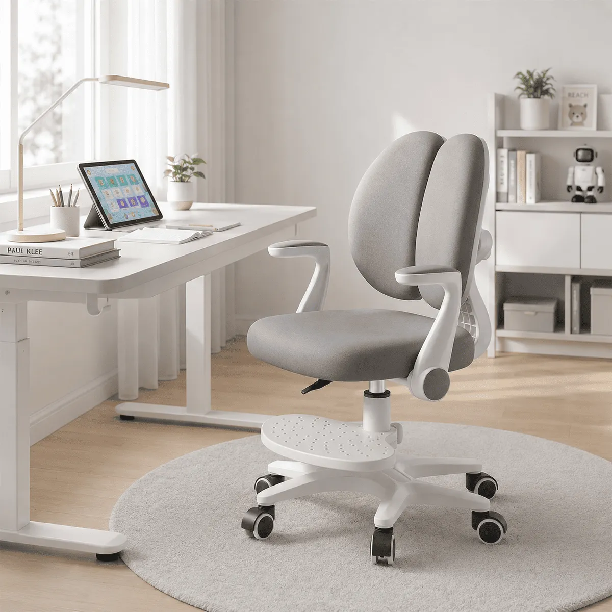 VIDITA - Silla De Escritorio Infantil Ergonómica Respaldo Doble Dinámico Guía Postura Estudio