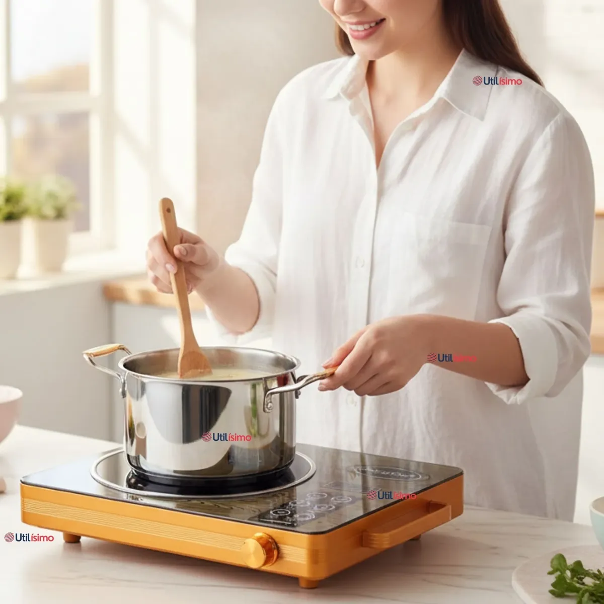 LINE - Cocina Cocinilla Eléctrica 3500w Encimera 1 Plato Portátil