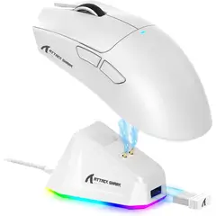 ATTACK SHARK - Mouse Gamer mouse X11 con base de carga white + base