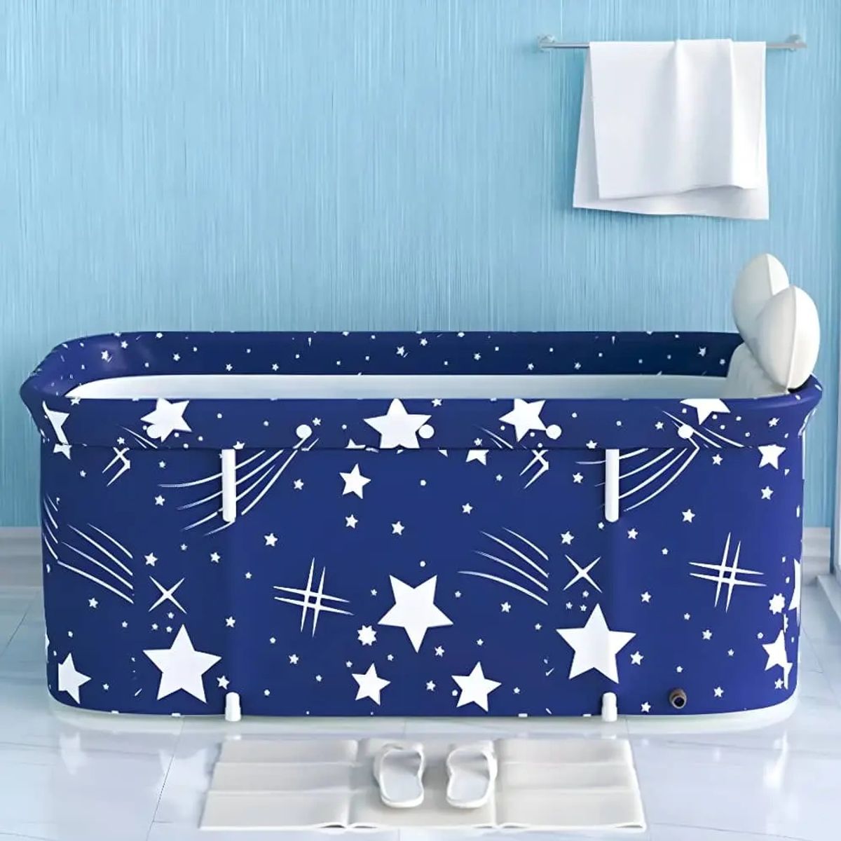 GENERICO - Bañera Plegable Portátil Adultos y Niños Balde Spa 110×55cm