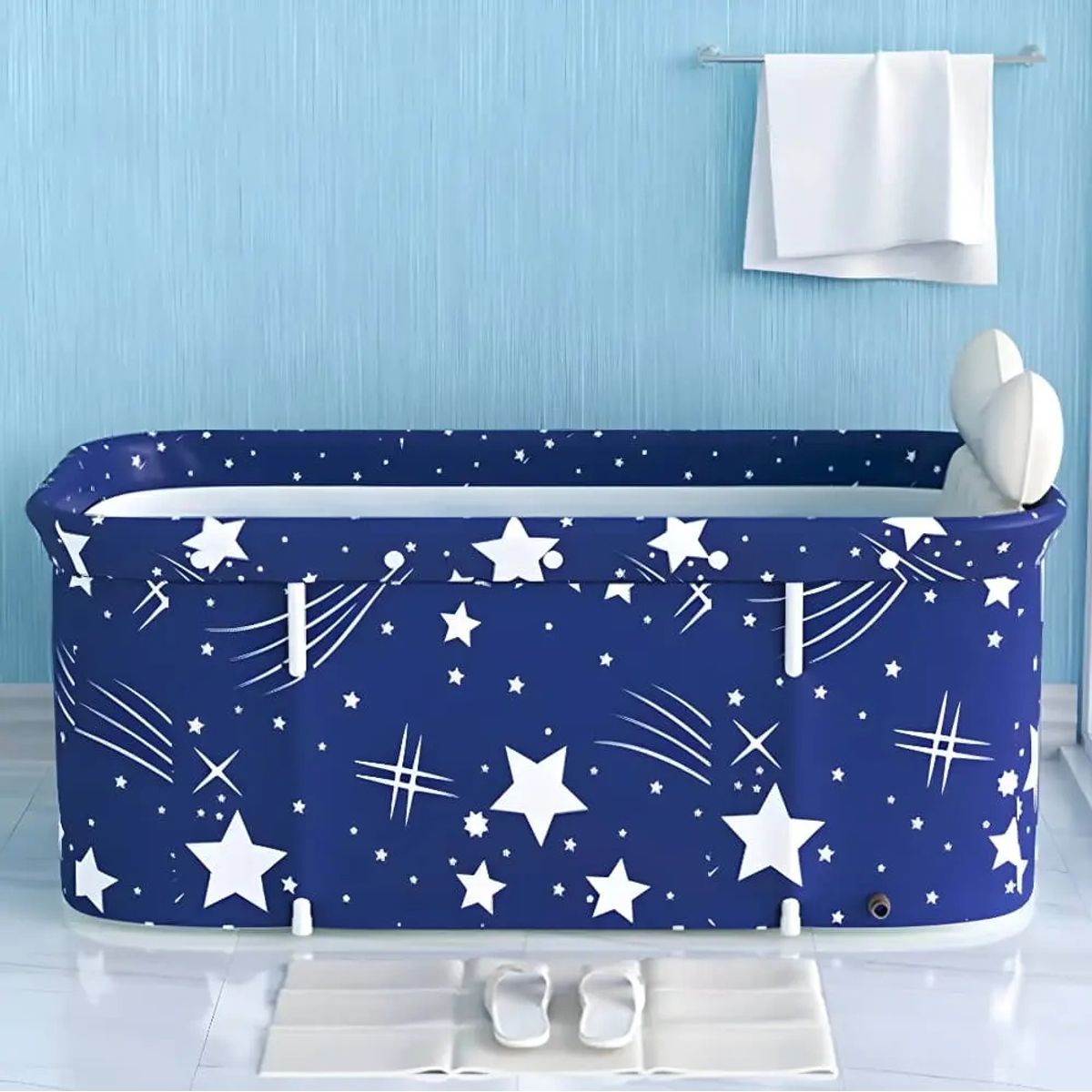 GENERICO - Bañera Plegable Portátil Adultos y Niños Balde Spa 110×55cm