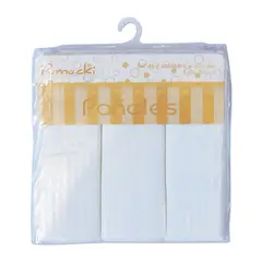 PUMUCKI - Set de Tres Pañales Blancos de tela Multiusos