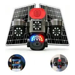 KASITA - Camara Solar 4g Chip Chile Wifi 360° Inalambricas 4 Lentes