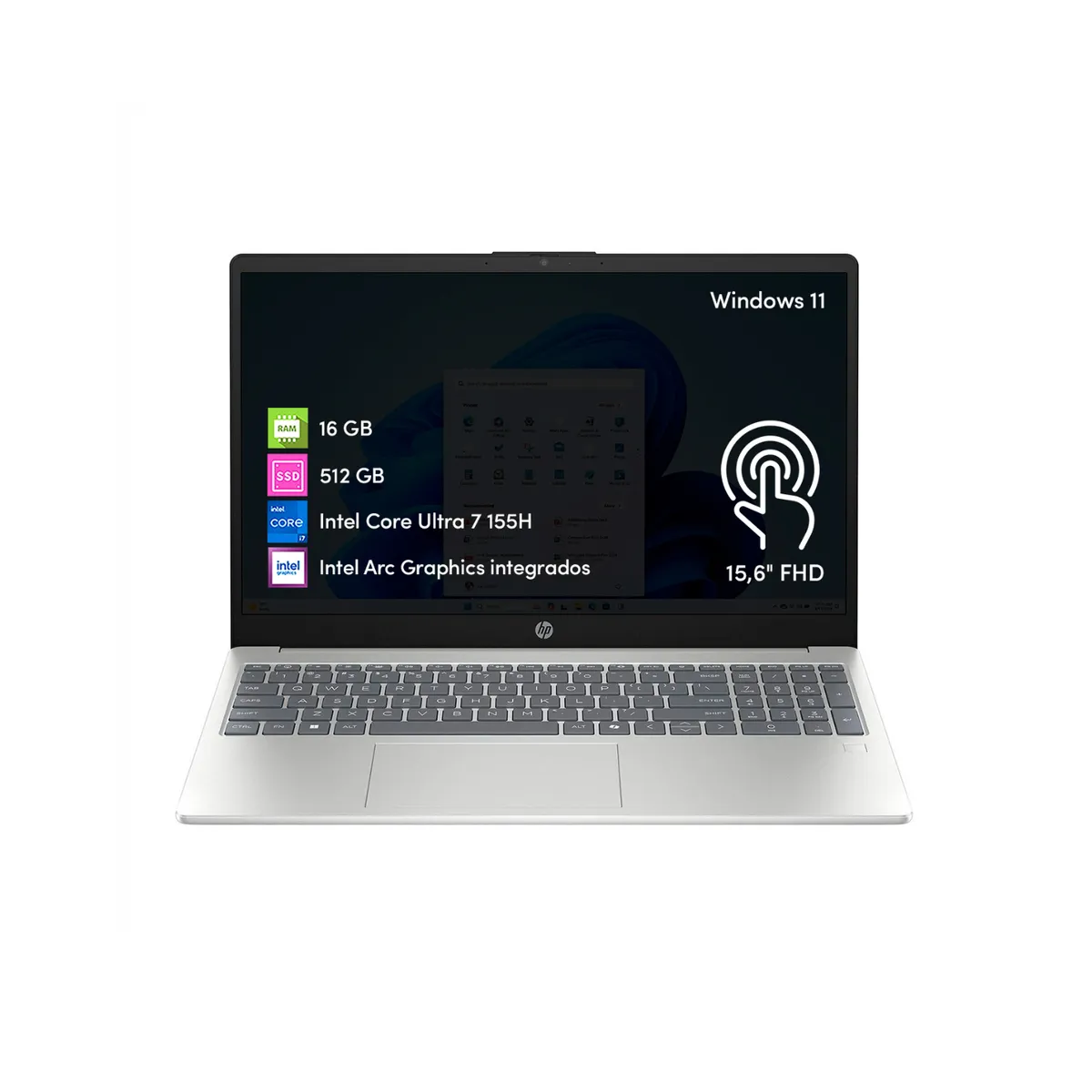 HP - Notebook HP Intel Ultra 7 16GB 512GB SSD 15.6' Táctil FHD Win11