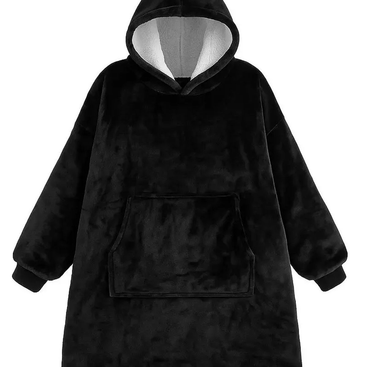 MOVI - Polerón Sherpa Con Capucha Tipo Huggle, Talla Unica, AZUL. NEGRO, GRIS,