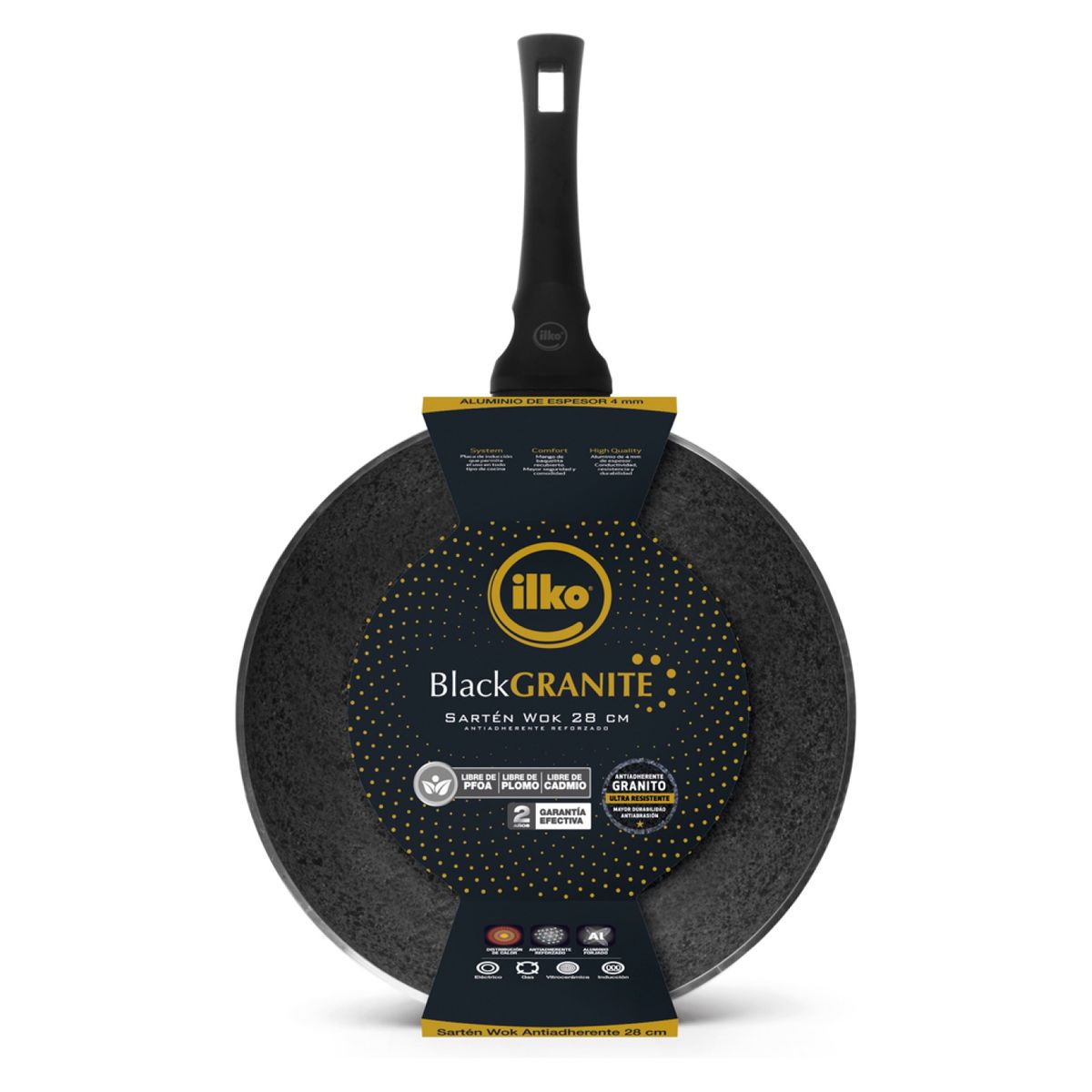 ILKO - Wok 28 Cm Antiad Black Gran Ilko