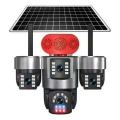 KASITA - Camara Solar 4g Chip Chile Wifi 360° Inalambricas 3 Lentes