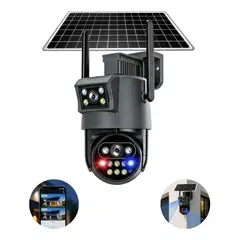 KASITA - Camara Solar 4g Chip Chile Wifi 360° Inalambricas 2 Lentes