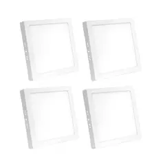 DRL - Pack 4 Panel Led Foco Plafón Backlite Sob Cuadrado 18w 6500k Blanco