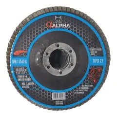 ALPHA - Pack 5 Discos Flap Traslapado 115mm 4-12 - Pro - Marron