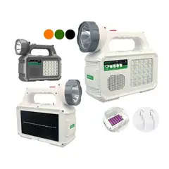 GENERICO - Kit Emergencia Solar Recargable + Linterna Radio +2 ampolletas