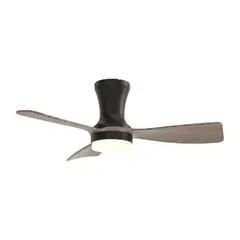 DEMASLED - Ventilador de Techo con Luz LED CCT 920x265mm Madera Oscura 57W con Control Remoto AC100-240V