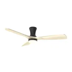 DEMASLED - Ventilador Smart de Techo con Luz LED CCT 1300x300mm Madera Clara 57W con Control Remoto Bluetooth
