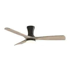 DEMASLED - Ventilador Smart de Techo con Luz LED CCT 1300x300mm Madera Oscura 57W con Control Remoto Bluetooth