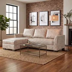 MUEBLES MPR - Sillón Seccional Denver en L Tela Aspecto Cuero - Izquierdo