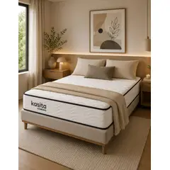 KASITA - Colchon Ortopedico 2 Plazas Resortes 150x200x20 Comprimido
