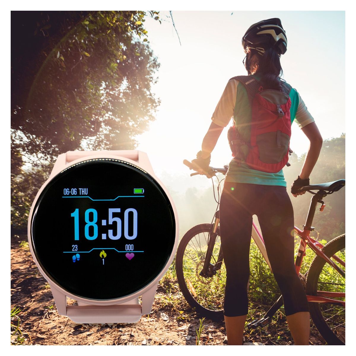 ASIAMERICA - Reloj Inteligente Smartwatch Zn169 Rosa