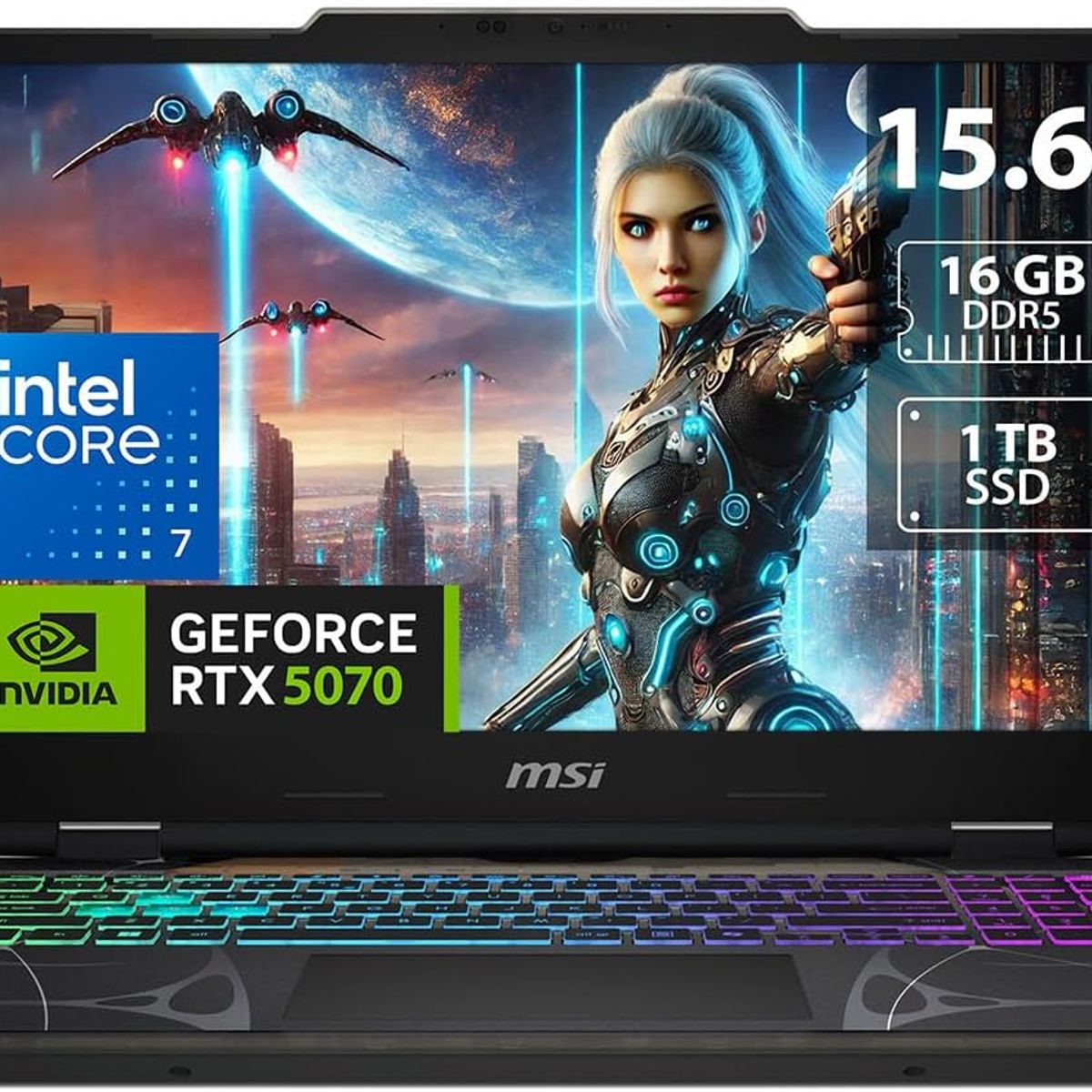 MSI - Notebook Gamer MSI Cyborg 15.6" 144Hz Intel Core 7 240H 16GB 1TB SSD NVIDIA GeForce RTX 5070 8GB WIN 11